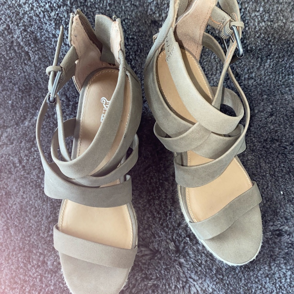 Taupe Wedge Sandals